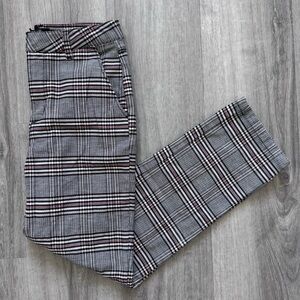 Volcom Plaid Trousers in Black, White & Burgundy